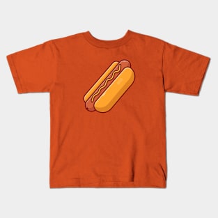 Hotdog Cartoon Vector Icon Illustration (20) Kids T-Shirt